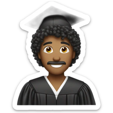 Proud graduate Male long crazy Hair emoji sticker