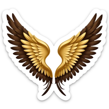 Dark brown and gold Victoria secret wings sticker