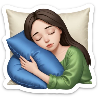 بیلی ایلیشsleeping beauty brunette white girl with a silk pillow sticker