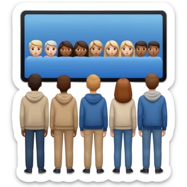 personas viendo una pantalla grande estan de espaldas sticker