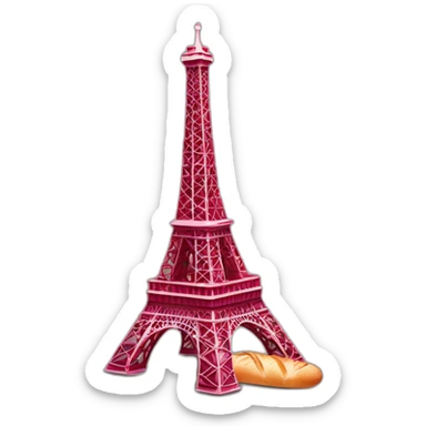 tour Eiffel vin rouge baguette Paris sticker