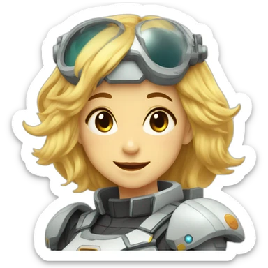 Anime space girl emoticon shows class and smiles sticker