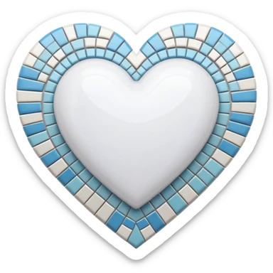 white heart with a mosaic pattern sticker