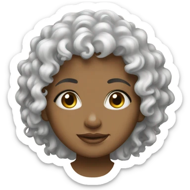 Curly girl white sticker