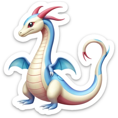Milotic-Dragonair-Dratini-hybrid, full body, two legs, two hands sticker