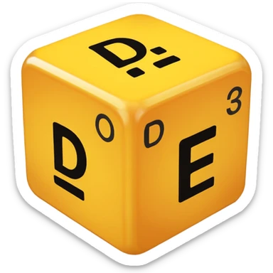 create a dice with der die das written on each visible side sticker