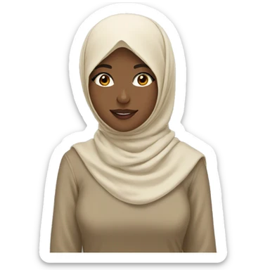 pretty hijab girls wearing beige color sticker