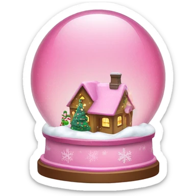 Pink Christmas snow globe sticker
