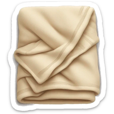 beige folded blanket  sticker