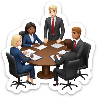 The scene where people gather and have a meeting sticker