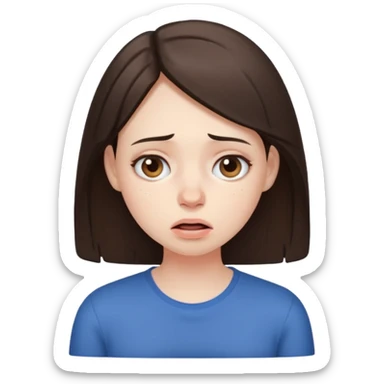 Brunette girl, stressed and exhausted  sticker