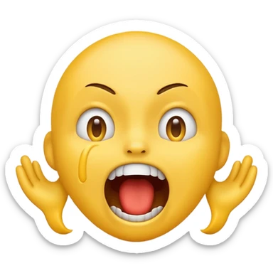 Strangling neck classic yellow emoji style screaming sticker