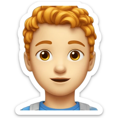 Enfant roux tâche de rousseur yeux bleus sticker