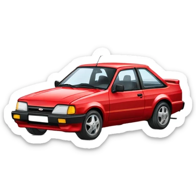 Create a red ford escort xr3i cab from 1990 sticker