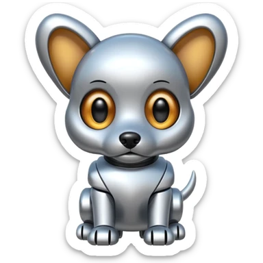 Pet-like robot,wagging tail, puppy face. sticker