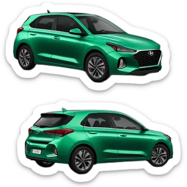 Voiture modèle i20 facelift 2024 hyundai couleur vert foncé sticker