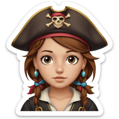 pirate girl with black band  sticker