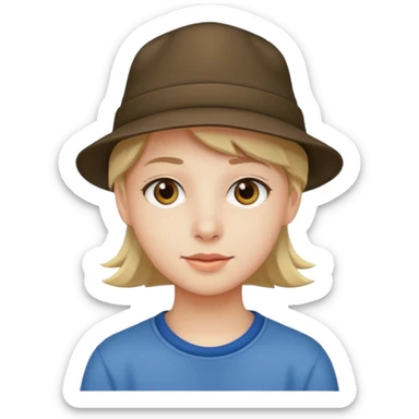 teenager with hat sticker