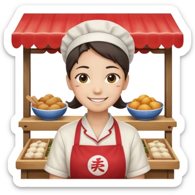 emoji de um lojista japones em uma barraquinha de comida sticker