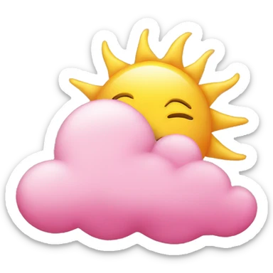 Sun and pink cloud sticker