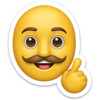 Emoji with mustache  sticker