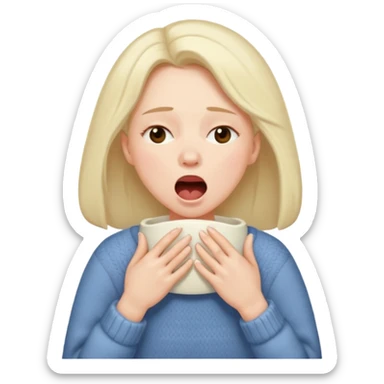 yawning woman in sweater sticker