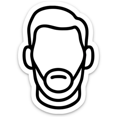 lionel messi beard and short hair, minimalistic bold lines icon sticker