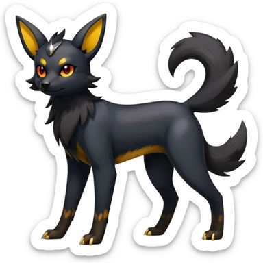 Shiny Cool Edgy Umbreon-Houndour-Zorua-hybrid-fusion full body sticker