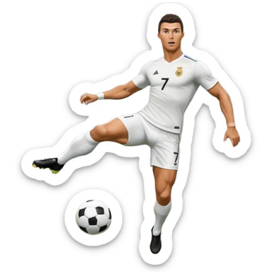 Ronaldo scoring bicycle kick goal sticker