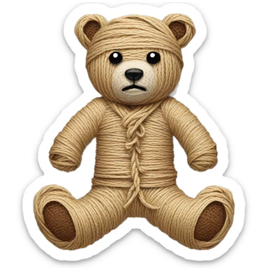 Tied bear made of threads sticker