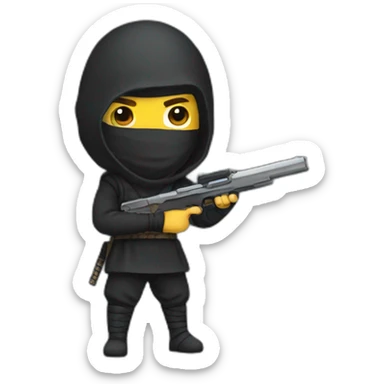 ninja qui tire au pistolet sticker