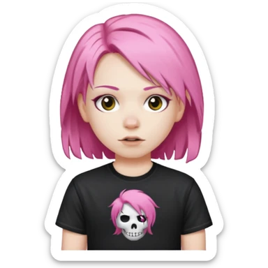 pink haired metalhead sticker
