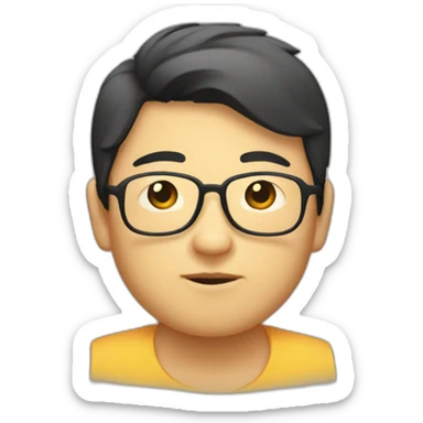cool-Asian-little-fat-face-noglasses sticker