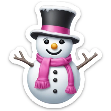 pink snowman sticker