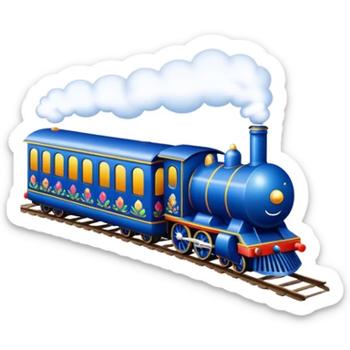 dark blue train with easter eggs sticker