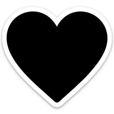 simple heart icon, solid filled, pink color sticker