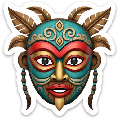 tribal mask sticker