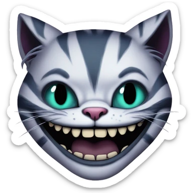 Gothcore Cheshire Cat with septum piercing  sticker