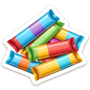 retro candy wrapped  individual  sticker