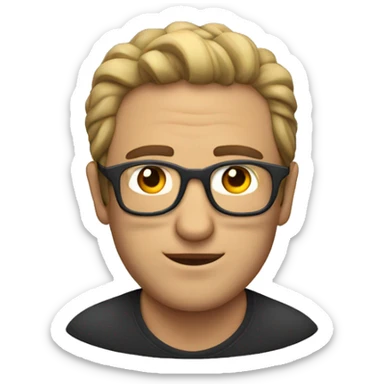 Hombre sin pelo en la cabeza y con lentes sticker