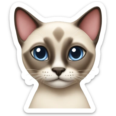 siamese cat with hearts sticker