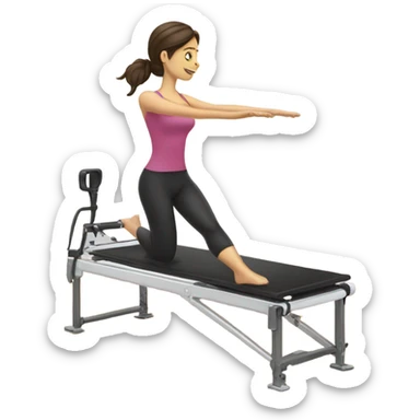 Brunette working out on pilates machine sticker