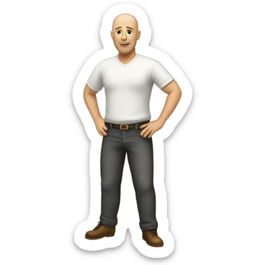 Bald man on a yacht  sticker