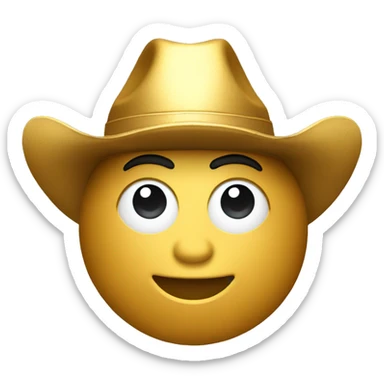 gold medal with a cowboy hat sticker