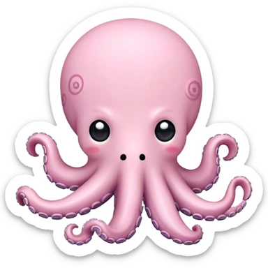 light pink octopus plushie kawaii sticker