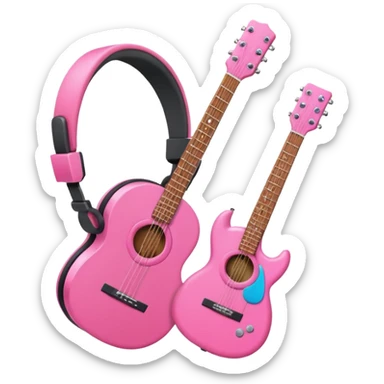 🎧 🎸💿 but make them all pink sticker