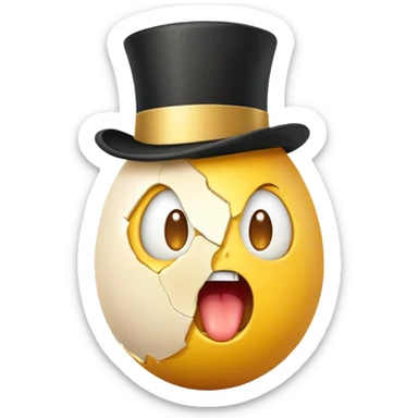 Screaming egg top hat sticker