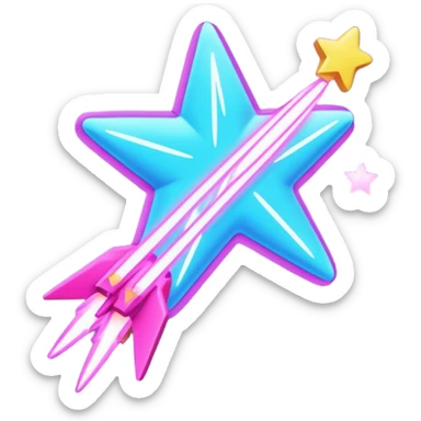 shooting star y2k sticker