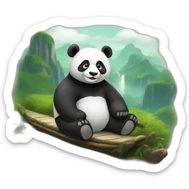 panda on a journey sticker