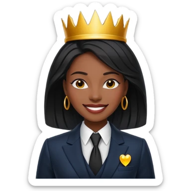 black queen with suit sticker